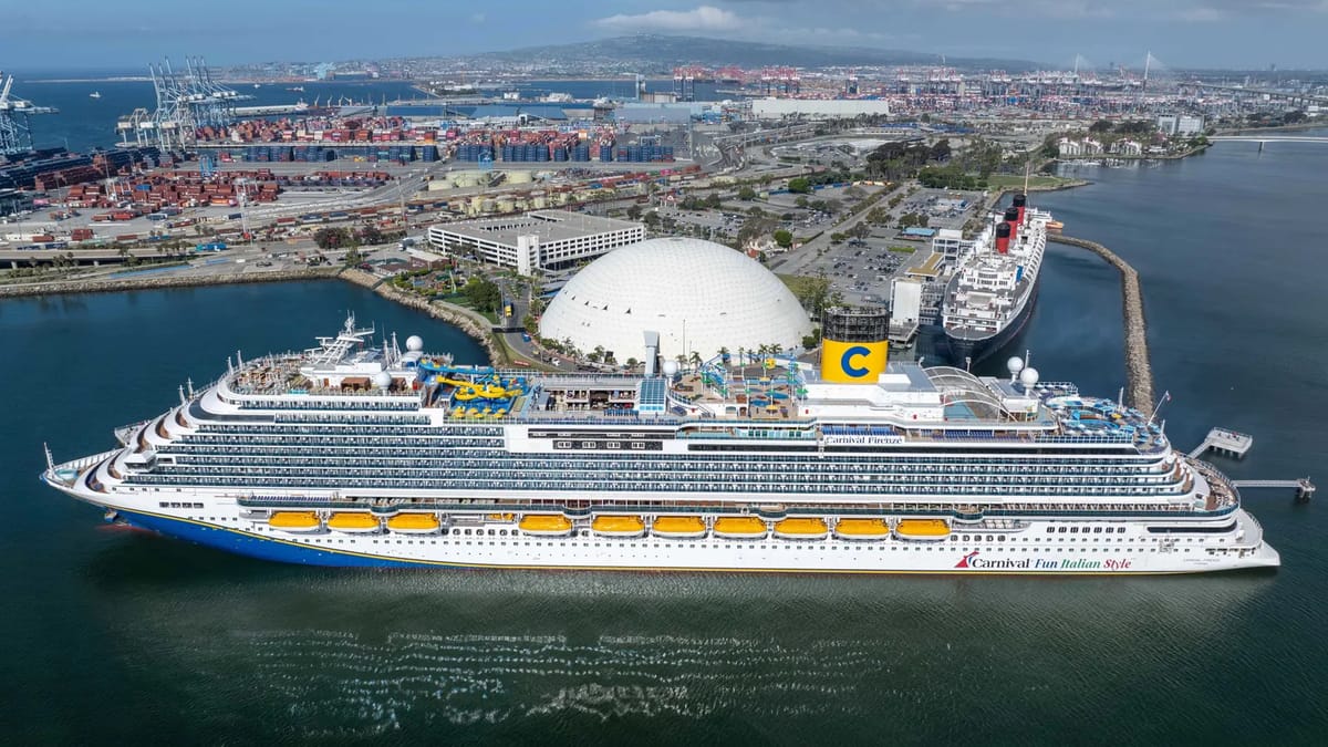 docked at Long Beach Cruise Terminal