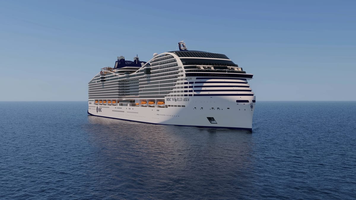 MSC World Asia cruise ship official CGI rendering by MSC Cruises