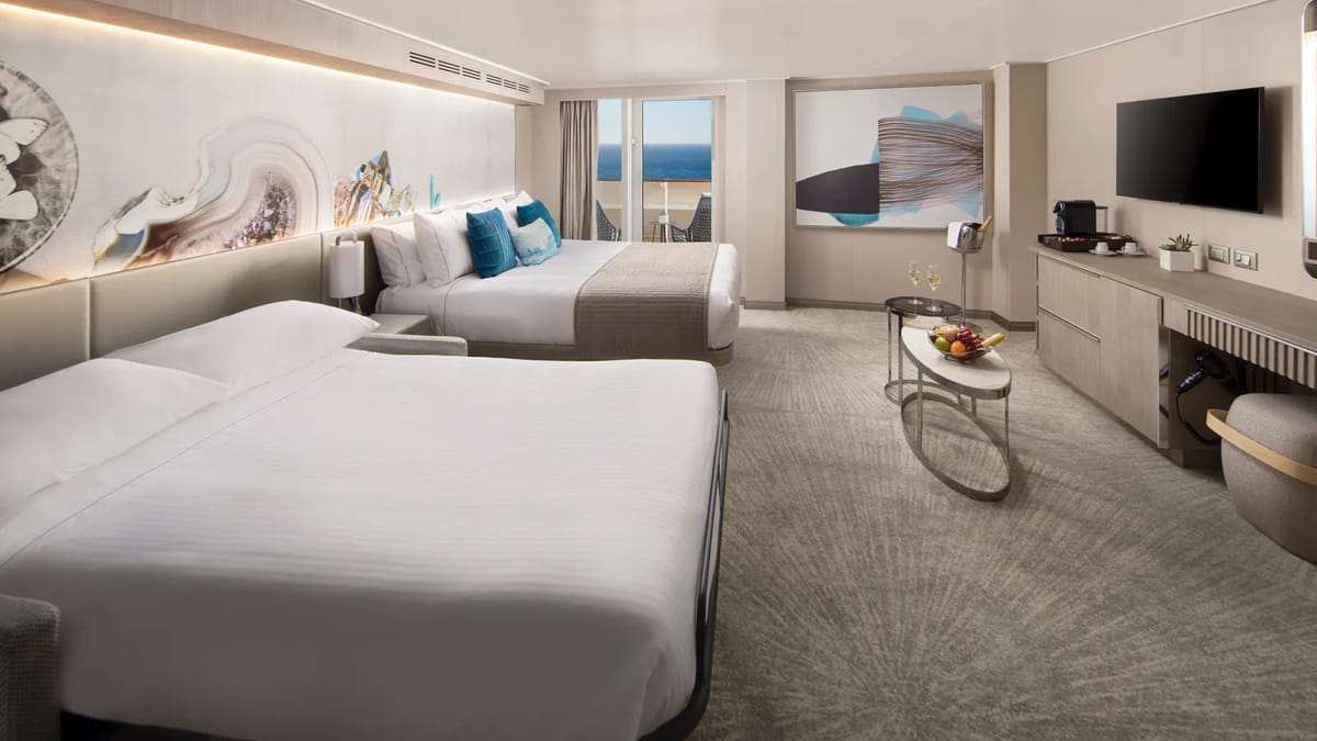 Norwegian Prima & Viva -Family Suite Bedroom and Sofabed