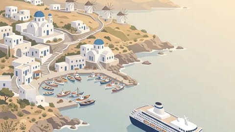 Ancient ruins overlooking the Aegean Sea