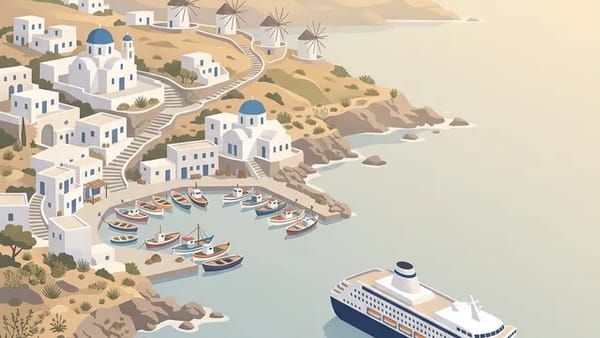 Ancient ruins overlooking the Aegean Sea