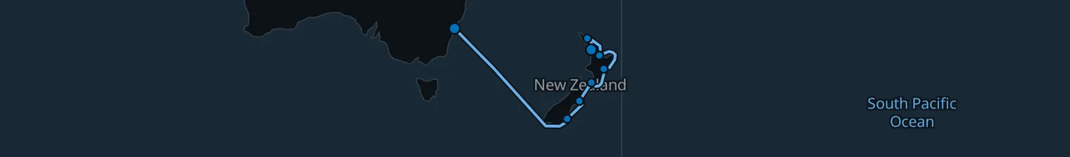 Route map of Maori Tides – Northland’s Veins