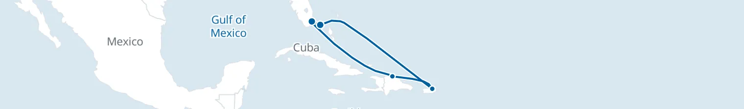 Route map of Sapphire Shimmer – Amber Cove & San Juan