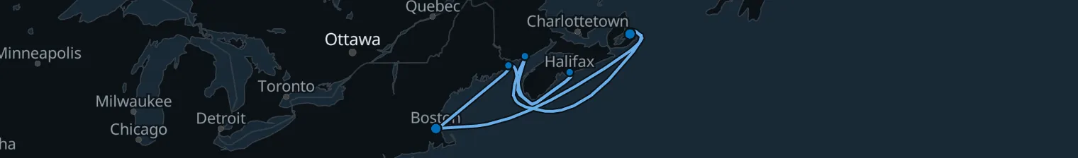 Route map of Lobster Trail – Maritime Canada’s Coast