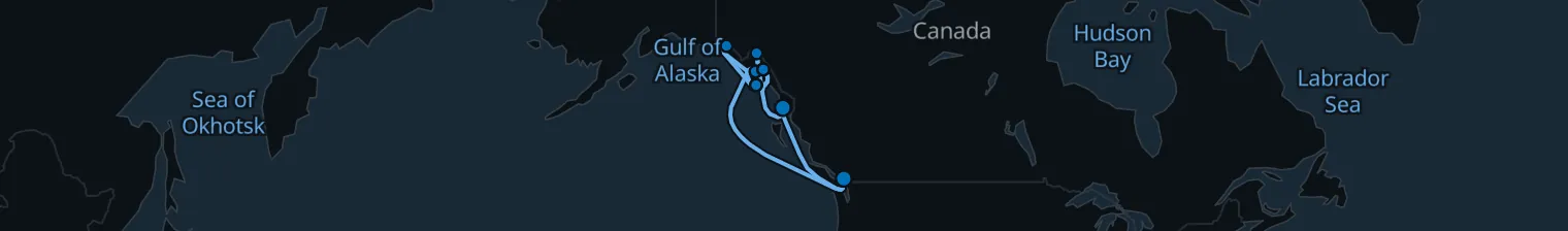 Route map of Alpine Tidecall – Inside Passage