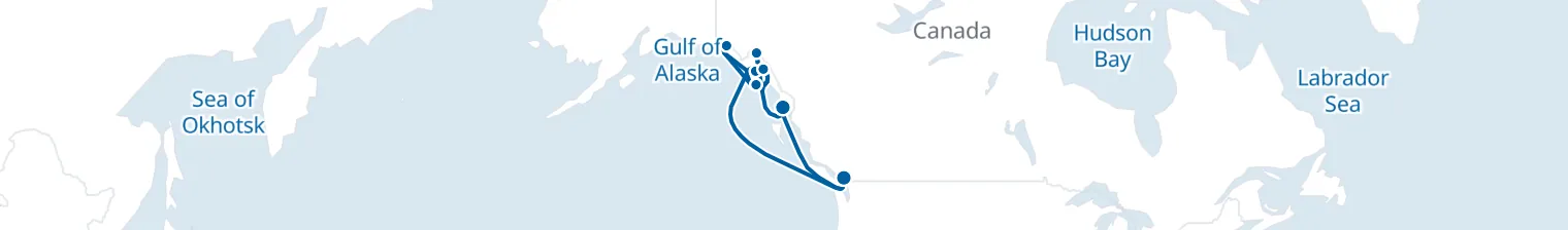 Route map of Alpine Tidecall – Inside Passage