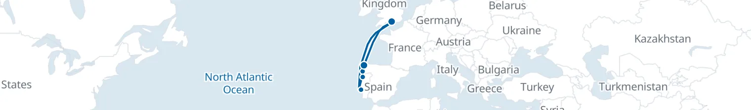 Route map of Tideborn Wharf – Iberia’s Silver Coast
