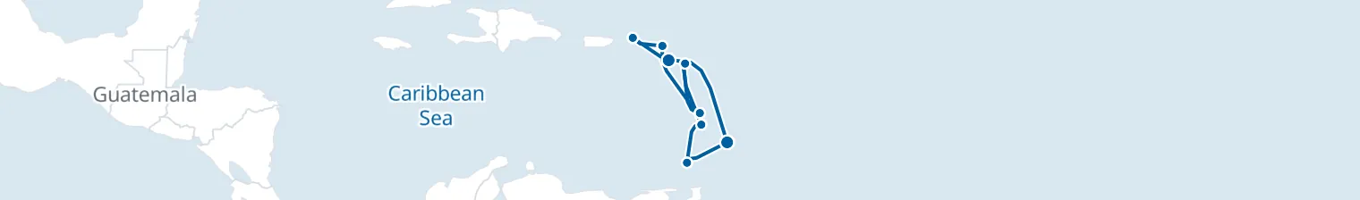 Route map of Caribbean Current – St. Kitts & Grenada