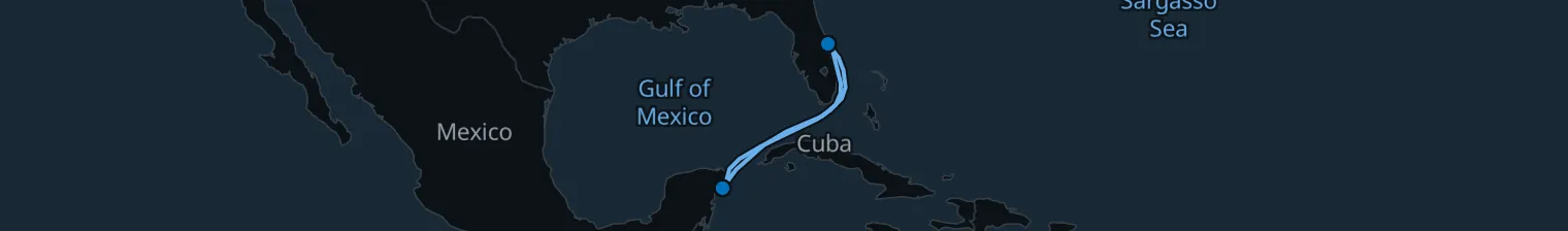 Route map of Tropical Flicker – Cozumel & Back