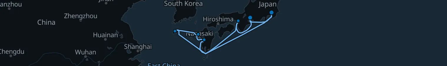 Route map of Tideborn Tapestry – Tokyo & Jeju
