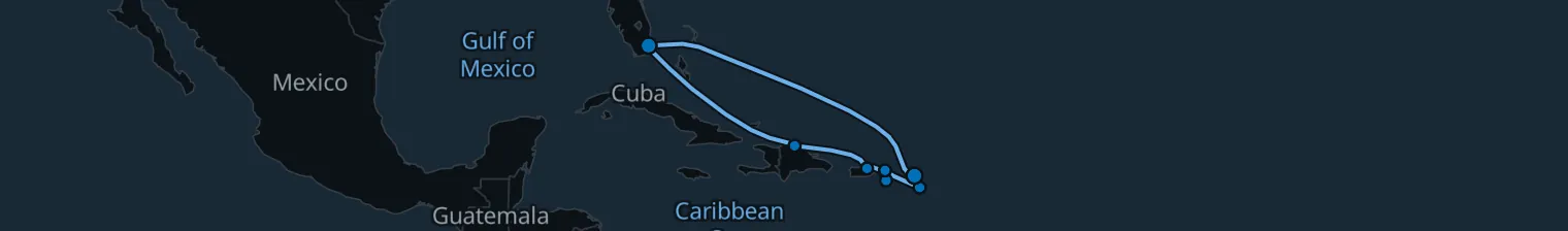Route map of Sun-Drenched Trade Winds – San Juan & St. Croix