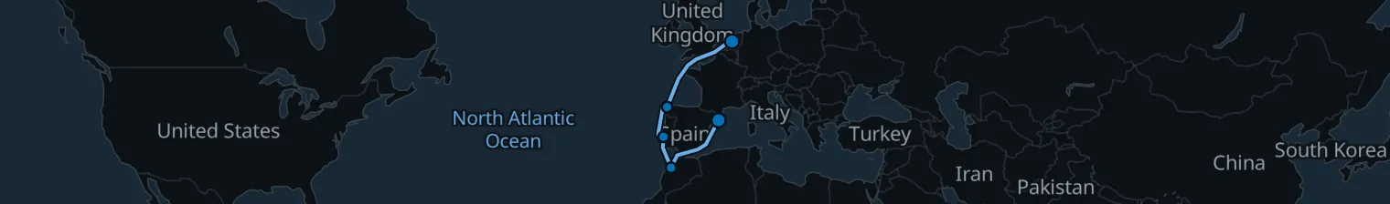 Route map of Silk & Spice Trade – Atlantic’s Crossroads