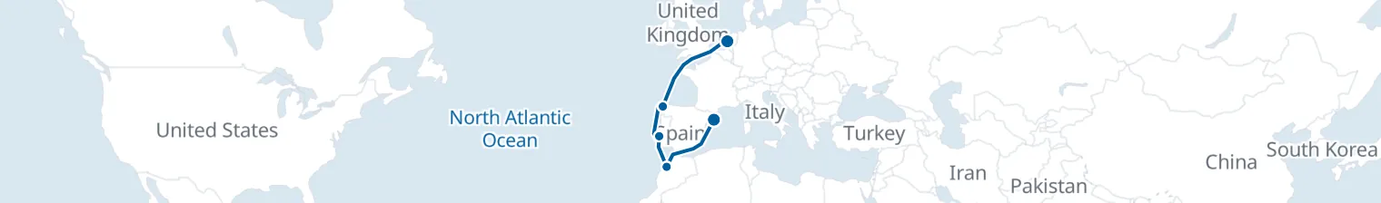 Route map of Silk & Spice Trade – Atlantic’s Crossroads