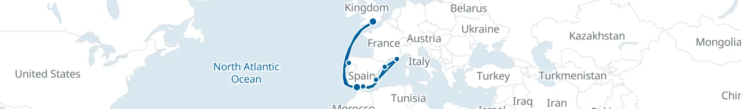 Route map of Silk & Saltwind – Andalusian Coast
