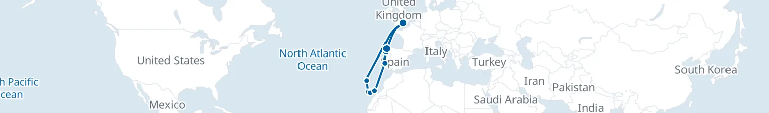 Route map of Dusk Tide – Atlantic’s Edge