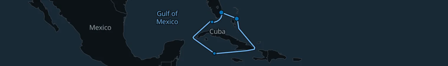 Route map of Tropical Haven – Key West & Grand Cayman