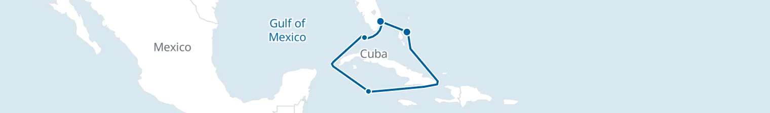Route map of Tropical Haven – Key West & Grand Cayman