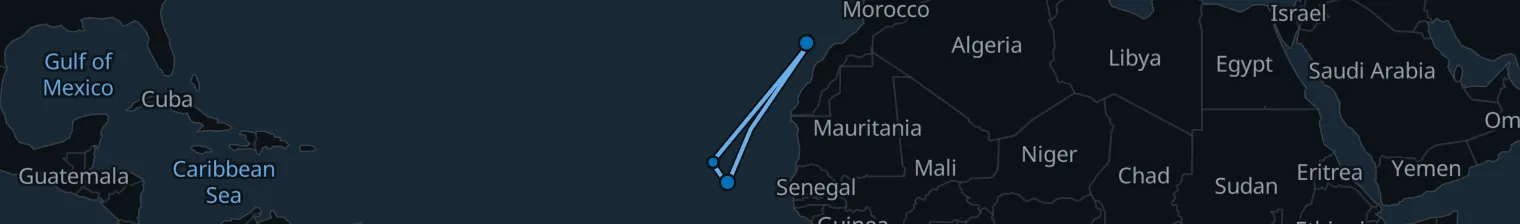 Route map of Saharan Sunrise – Cape Verde’s Canary Cross