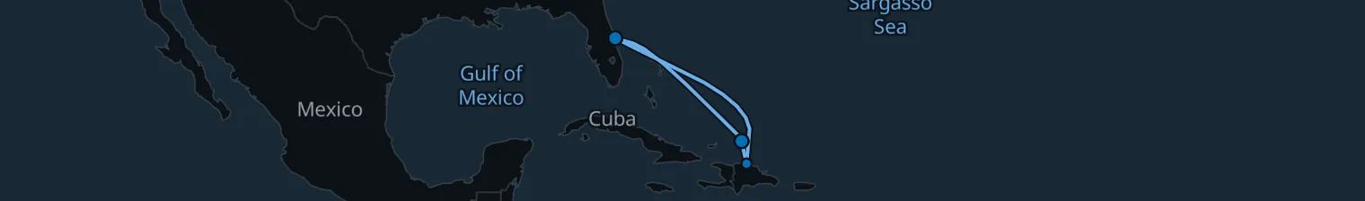Route map of Turquoise Drift – Puerto Plata & Grand Turk