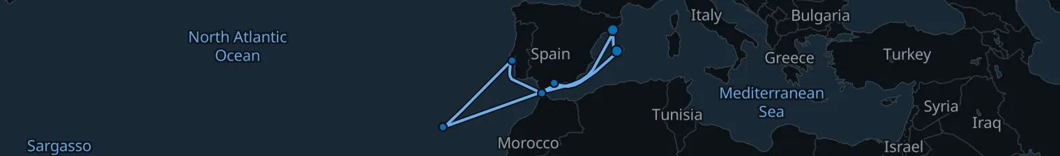 Route map of Silk & Saffron Spice Run – Tangier & Funchal