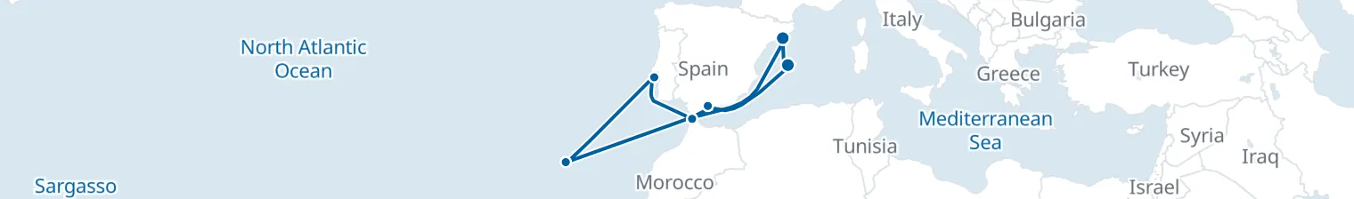 Route map of Silk & Saffron Spice Run – Tangier & Funchal