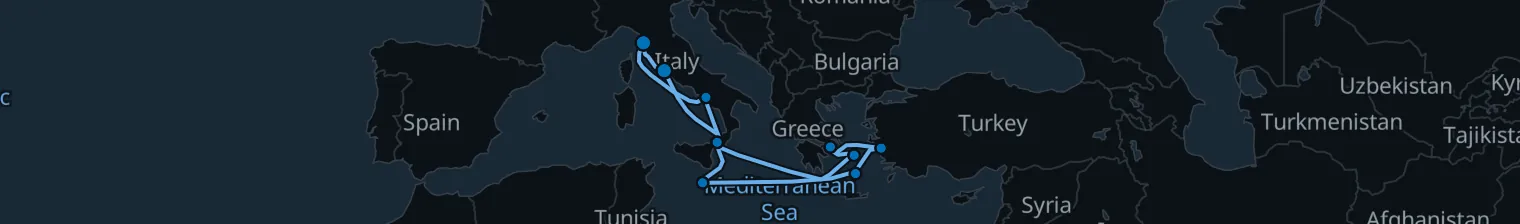 Route map of Saffron & Salt Run – Aegean & Adriatic