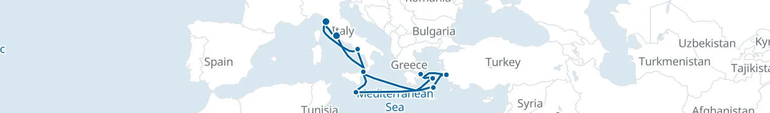 Route map of Saffron & Salt Run – Aegean & Adriatic