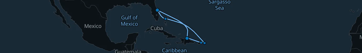 Route map of Sun-Kissed Adventure – Puerto Plata & San Juan
