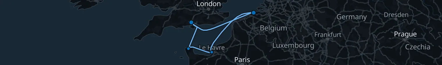 Routenkarte von 5-Nächte-Kreuzfahrt ab Southampton