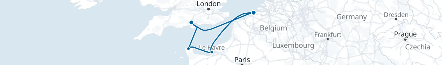 Routenkarte von 5-Nächte-Kreuzfahrt ab Southampton