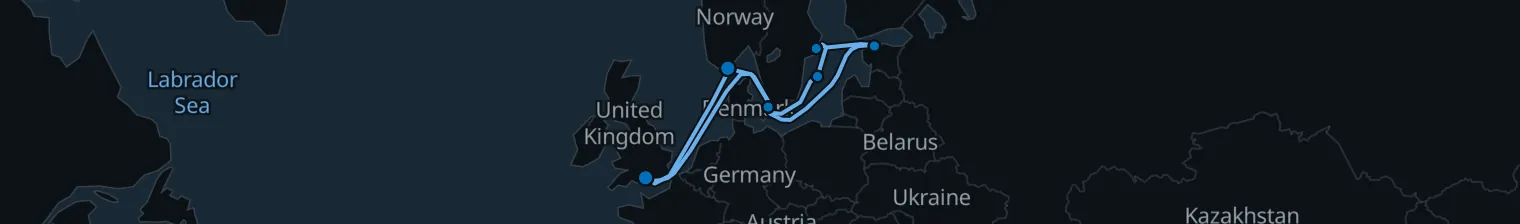 Route map of Nordic Tideweave – Baltic’s Vein