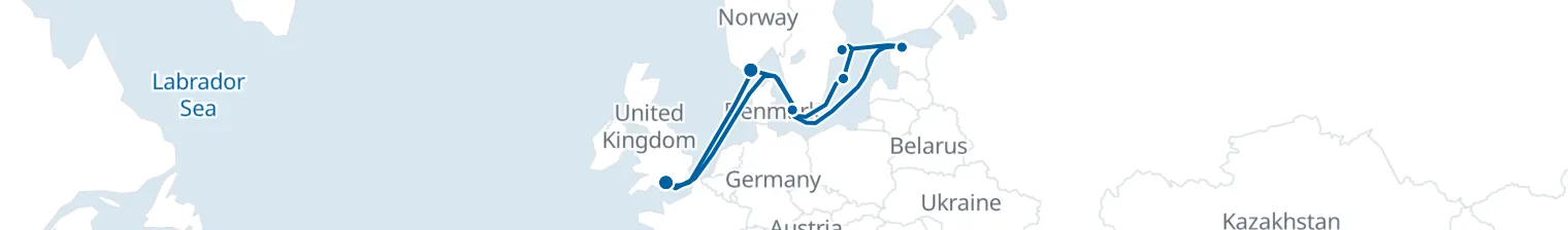 Route map of Nordic Tideweave – Baltic’s Vein