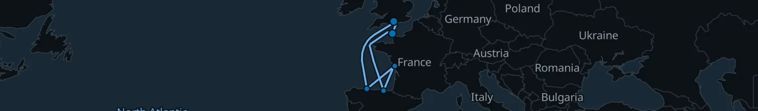 Route map of Bay of Biscay’s Vein – Gijon & Bilbao