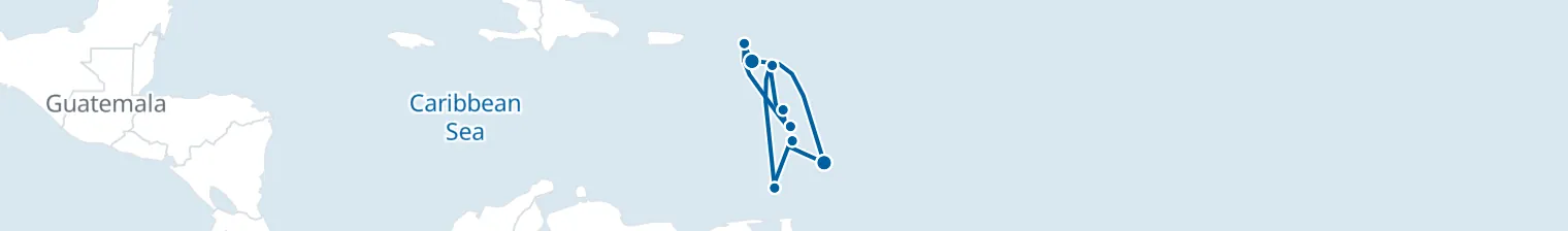 Route map of Spice & Saltwind – Lesser Antilles Loop