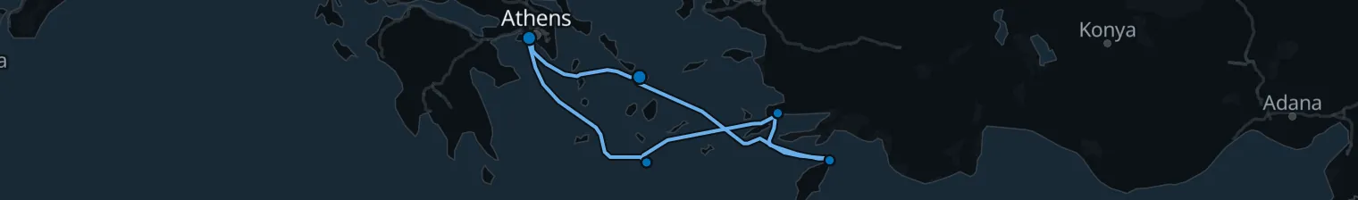 Route map of Saffron & Salt – Aegean’s Hidden Spires