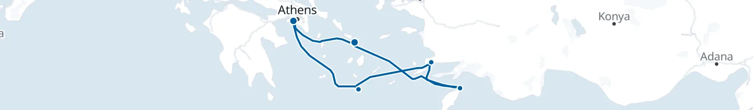 Route map of Saffron & Salt – Aegean’s Hidden Spires