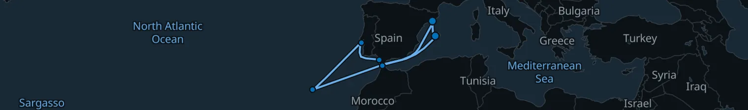 Route map of Saffron Spice & Salt – Iberian Tides