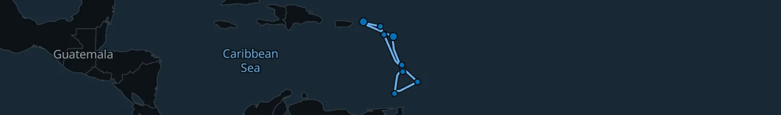 Route map of Sargasso Drift – Caribbean’s Hidden Spines