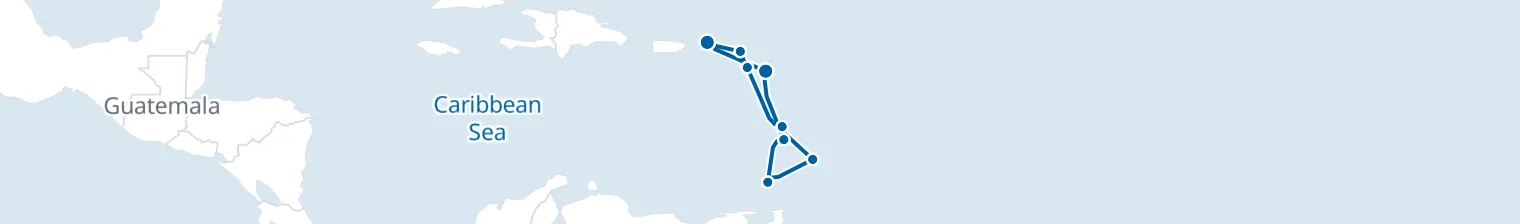 Route map of Sargasso Drift – Caribbean’s Hidden Spines