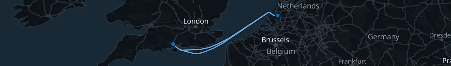 Routenkarte von 4-Nächte-Kreuzfahrt ab Southampton