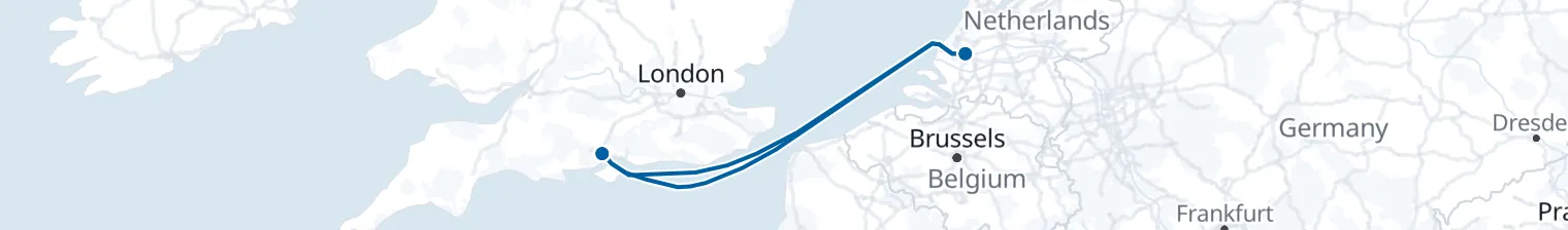 Routenkarte von 4-Nächte-Kreuzfahrt ab Southampton
