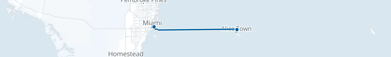 Route map of Bahama Breeze Rush – Miami & Bimini