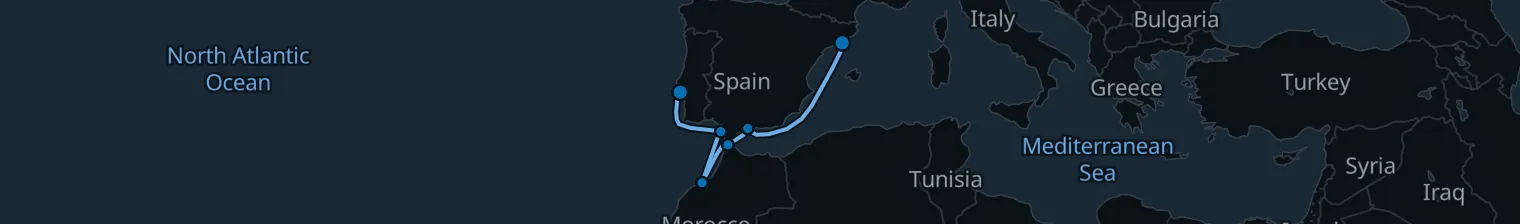 Route map of Silk & Spice Passage – Mediterranean to Morocco