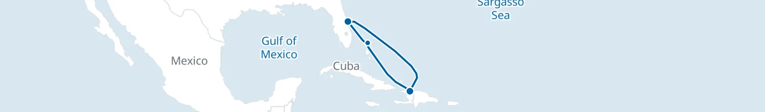 Route map of Tropical Escape – Labadee & Coco Cay