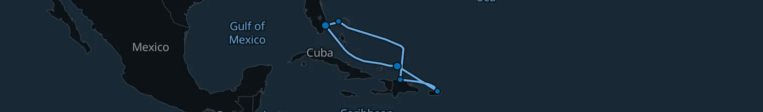Route map of 7 Night Cruise from Fort Lauderdale