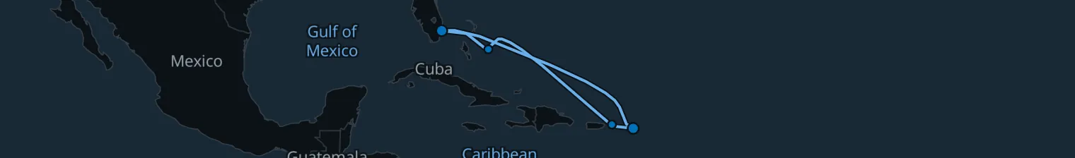 Route map of 7 Night Cruise from Fort Lauderdale