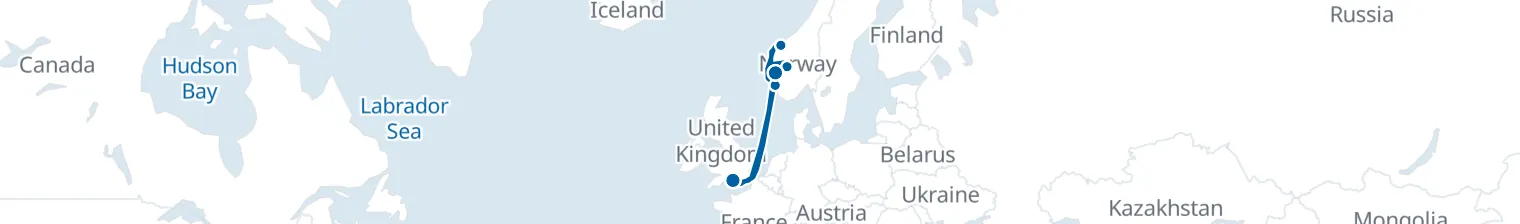 Route map of Fjord’s Veil – Norway’s Wild Heart
