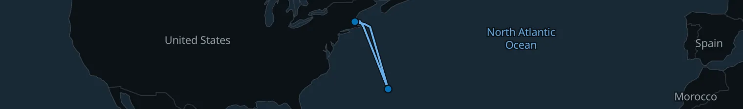 Route map of Bermuda’s Veiled Horizon – Boston