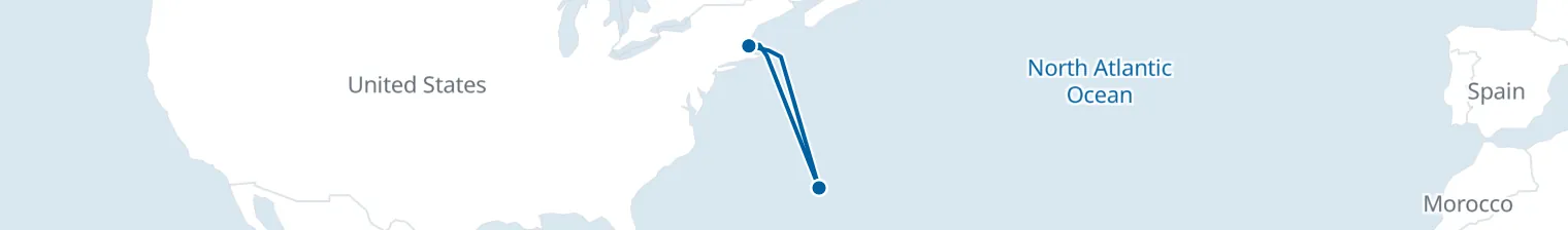 Route map of Bermuda’s Veiled Horizon – Boston
