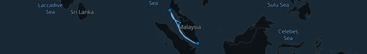 Route map of Luxe Colonial Cruise – Penang & Phuket